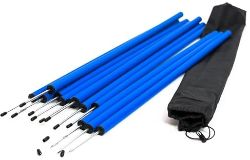 Hundetrainingsset, 12 Slalomstangen, Agility-Set für Hunde, Hundesport