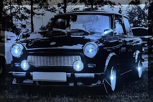 Samarkand - Lights LED-Bild mit Beleuchtung LED- Bilder Wandbild 45 x 65 x 2 cm Leuchtbild OLDTIMER/TRABANT/TRABI
