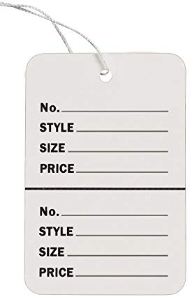 SSWBasics Large Strung White Perforated Clothing Tags, 1 3/4 W x 2 7/8 H, Pack of 1000, Durable Tags for Clothes, Ideal Price Tag Solution