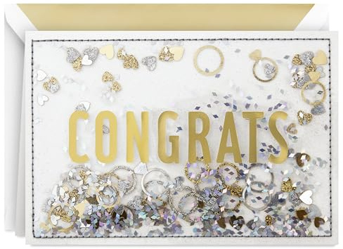 Hallmark Signature Congratulations Engagement Card, Bridal Shower Card, Wedding Card (Congrats Confetti)
