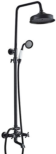Saeuwtowy Duschsäule im Retro-Stil aus Messing, Duschsystem mit Handbrause, Retro-Set mit Mischbatterie, Kupfer, für Badezimmer