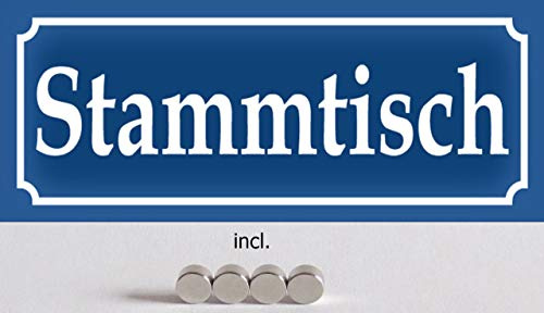 Blechschild 27x10cm gewölbt incl. 4 Magneten Stammtisch Bier Bar Kneipe Deko Geschenk Schild