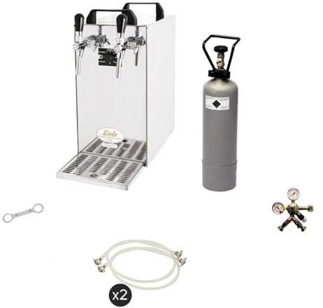 ich-zapfe Ensemble Complet Tireuse a Biere - Kontakt 40 Machine a Biere, Pompe a Biere 2 Lignes, 50 litres/h, Professionnelle, KEG:KeyKeg, KEG 2:sans