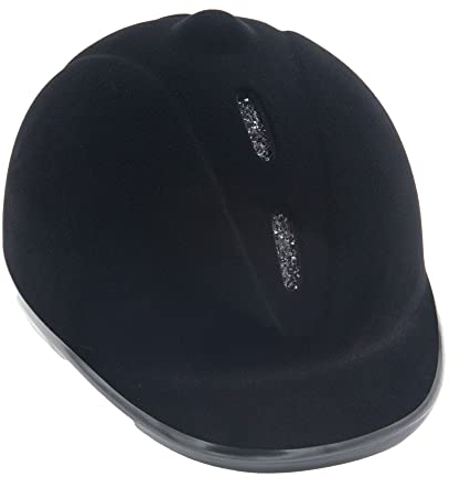 HKM Unisex New Flock Reithelm, Schwarz/Silber, M