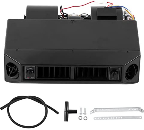 12V Underdash Conditioning Evaporator Cooling Kit mit 3-Stufen-Lüfter Aluminiumspirale für Oldtimer Wohnmobile Nutzfahrzeuge Komplettset mit Halterungen und Schläuchen