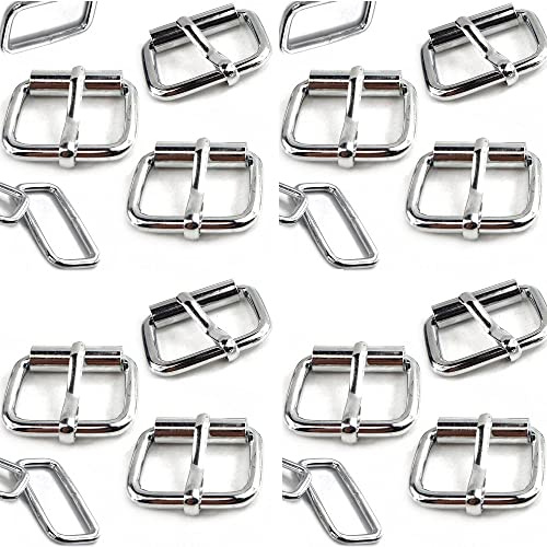Gletscherlicht 10 Stück Schnallen 20mm, Rollschnallen mit Blechdorn und Bügel, Gürtelschnallen, Farbe Silber, DIY Schmuck für Leder Schmuck Bänder, Kleidung zum verzieren