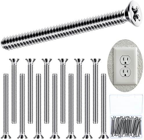 Ripeng 30 Pack Extra Long Electrical Outlet Screws,6-32 X 2 Inches