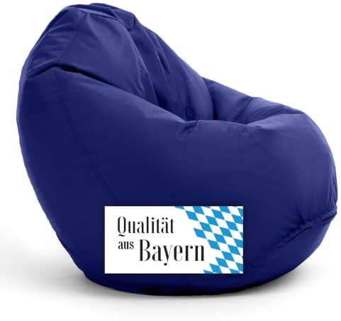 Bruni Classico L Blu Reale – Pouf Sacco XXL, Pouf Poltrona a forma di goccia per soggiorno e camere, Bean Bag interno ed esterno, fodera lavabile, puff per adulti, con imbottitura