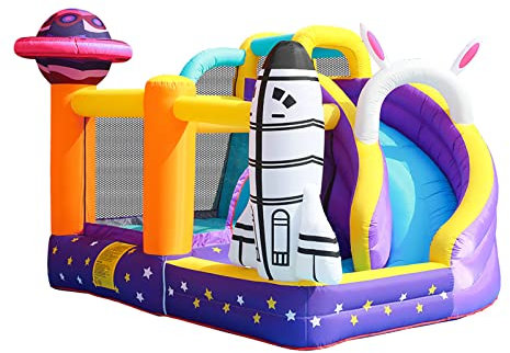 BTAISYDE Maison Gonflable pour Enfants en Plein Air, Maison Gonflable avec Souffleur, Château Gonflable, Intérieur/Extérieur Kids Jumping Playhouse, 300X280X210cm