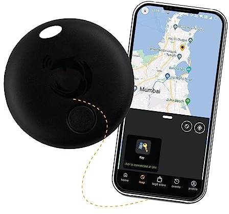Android Tracker Tag Key Tracker Compatible with Android & iOS Bluetooth Tracker Tag Air Tracker Item Finder for Keys, Wallet, Suitcase & Bags-1 Pack, Black