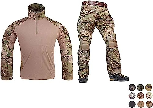 Elite Tribe Emerson Airsoft Military BDU Tactical Suit Combat Gen3 Uniform Shirt Pants (Black, Medium)