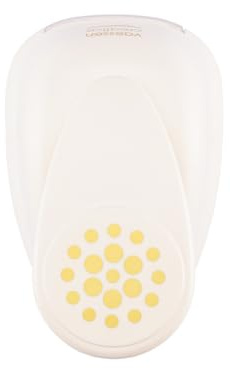Vaessen Creative Motivstansare konfetti – Ø 5 cm – stansare för pysselpapper, tonpapper, scrapbookpapper eller decoupagepapper, vitt guld