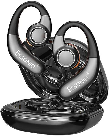 Bluetooth Kopfhörer Kabellos in-ear ohrhörer Sport Ohne Kabel，ESSONIO IPX7 wasserdicht Kopfhörer Headset Workout Bone Conduction Kopfhörer 13 Stunden Musikzeit mit Mikrofon für Fitness, Laufen, Arbeit