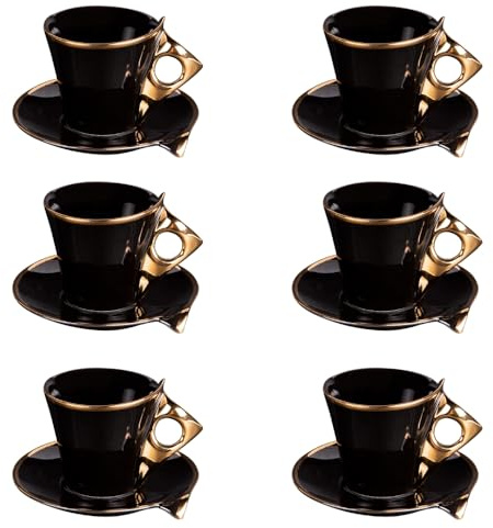 Table Passion - Coffret de 6 tasses à café avec sous tasses Libra