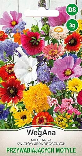 WegAna Miscela di fiori che attirano le farfalle Semi 3g, Annuale, Fiori estivi, Piante da giardino Piante da balcone, Semi di fiori, Semi di fiori, Girasoli