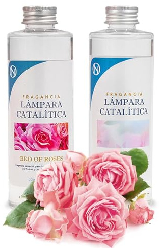 M MAMA MANUELA Pack Ahorro 2X Fragancias Lámpara catalítica 200ml: 1 Aroma Bed of Roses + Limpiador Neutro