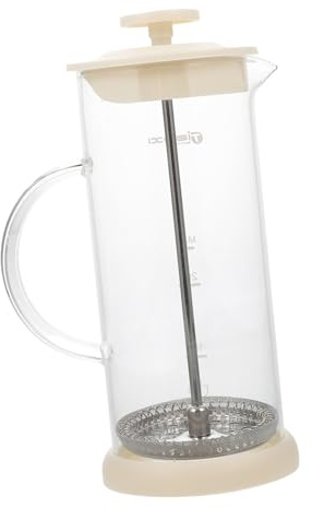 SHOWERORO Montalatte Manuale Portatile Per Latte Da 450 Ml in Plastica Vetro e Acciaio Resistente Al Calore Per Uso Domestico e Bar Coperchio Facile Da Pulire