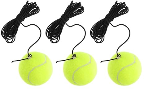 Milisten 3 Stück-Pack Tennis Trainingsbälle mit Schnur aus Chemiefaser Leichter Reboundball für Anfänger Kompatibel mit Festen Basen für Einzel und Gruppentraining Innen und Außen