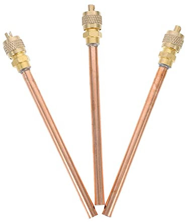 COOPHYA 3 Pcs Refrigerator Filling Access Valves with Stem Cores 12.3cm Refrigeration Tool for Hvac Systems and Air Conditioner Maintenance
