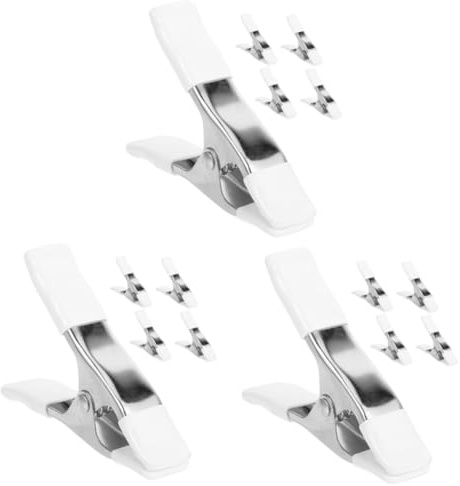 OSALADI 15pcs Heavy Duty Tarpaulin Clips and Clamps White Spring Clamps for Photography Backdrop