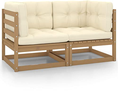 Modulares Palettensofa für den Außenbereich mit 2/3/4 Sitzplätzen aus Kiefernholz mit Outdoor-Kissen