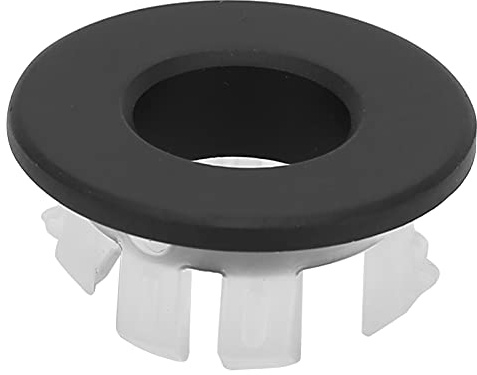 Sink Overflow, Bathroom Wash Basin Overflow Cover with Easy Installation, 21-25mm Compatible, Sink Hole Circular (Black)