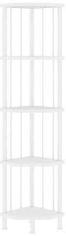 HOOBRO Scaffale Libreria ad Angolo a 5 Livelli, Altezza 148 cm, Scaffale Aperto per Piante, Design a Diamante, per Spazi Piccoli, Soggiorno, Studio, Camera da Letto, Cucina, Bianco EWT93CJ01