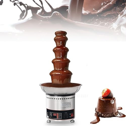 RSPPPJQ Cheese Heated Melting Machine, 4/5/6/7 Tiers Chocolate Waterfall Hot Pot,Adjustable temperature range: 30℃~150℃,for Party Wedding Birthday Christmas(4 Tier)