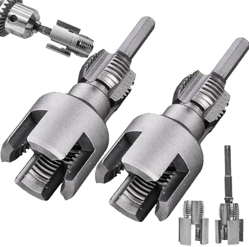 4 in 1 Water Pipe Wrench, 4 in 1 Pipe Wrench, 4 in 1 Pipe Threader, 1/2'' and 3/4'' Water Pipe Internal and External Integrated Threader, Integrated Internal & External Pipe Threading Tool (1/2+3/4)
