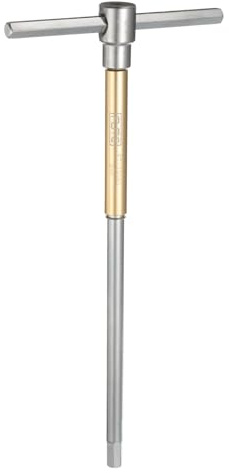 sourcing map Sliding T-Handle Hex Key Wrench 8mm CR-V Metric 3-Way Free Sliding Handle Sleeves for Home Repairs Mechanical Maintenance, Yellow Silver