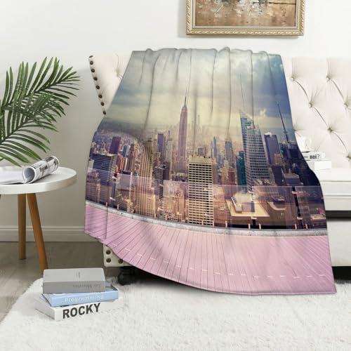 MAAPCHP Kuscheldecke Flauschig Decke Fleecedecke Modern, New York City, USA, Landschaft Wohndecke Warm Winter Weich,Decke Couch Blanket,Wohn- & Kuscheldecken 150 x 200 cm,Sofa überwurfdecke