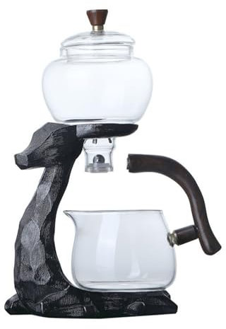 Teiera pigra completamente automatica con base in vetro a forma di cervo set con infusore rimovibile per tè bollitore profumato