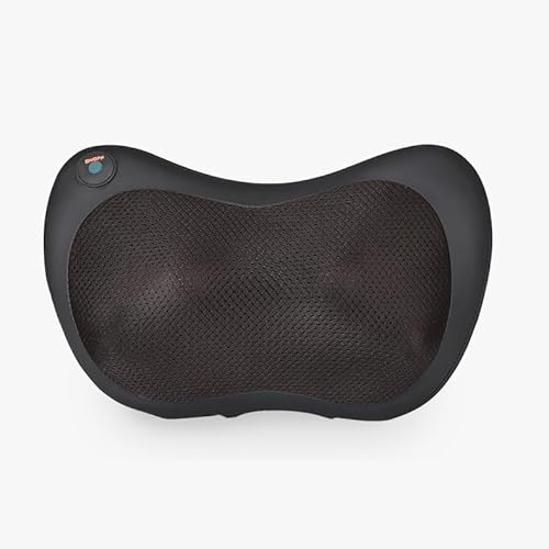 Mini Akupressur-Massagegerät, Nacken- und Schultermassagekissen, mit rotierenden Massageköpfen und Heizfunktion, blau, geeignet für den Einsatz im Büro und zu Hause.