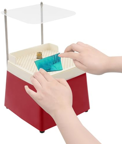 Mini Meuleuse de Verre, 4200 RPM 65 W Ponceuse électrique pour peinture sur verre avec Fusible de rechange,Rouge