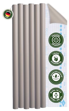 Veluxis Möbelfolie 6er-Set selbstklebend Taupe – 45 × 200 cm | zuschneidbar, rückstandsfrei entfernbar