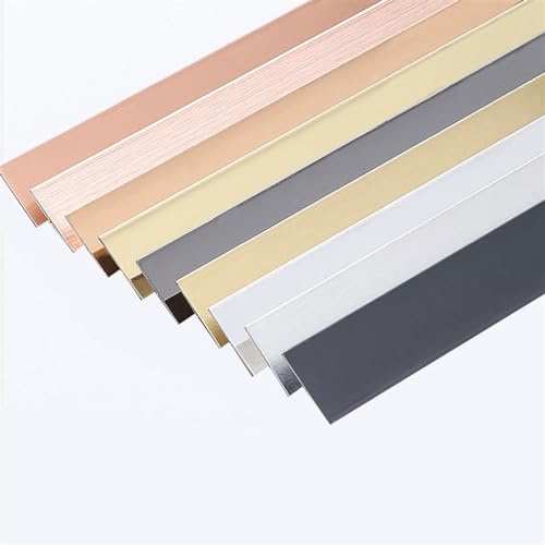 Moulure Murale Métallisée de 2,4 M (8 Pi) Baguette de Finition Profilé Adhésif Flexible en Acier Inoxydable pour Cadre de Miroir Armoire (Miroir Argenté Largeur 15 cm)