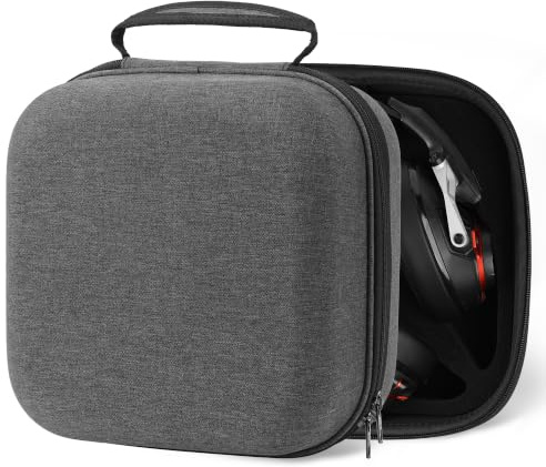 Geekria Shield Headphones Case Compatible with Sennheiser GSP 600, HD 800 S, HD 660s2, Replacement Hard Shell Travel Carrying Bag with Cable Storage (Dark Grey)