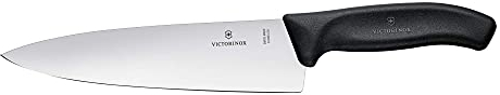 Victorinox Swiss Classic, Profi Tranchiermesser, Extra Scharfe Klinge, gerader Schliff, 20 cm, Kunststoffgriff, Rostfreier Stahl, schwarz