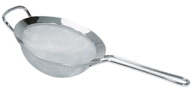 GEFU Küchensieb PASSO Ø 16 cm - Profi-Edelstahlsieb mit Aufhängeöse | Feinsieb mit verstärktem Gewebe zum Passieren und Abtropfen - Formstabiles Metallsieb für Pasta & Gemüse - Spülmaschinenfest
