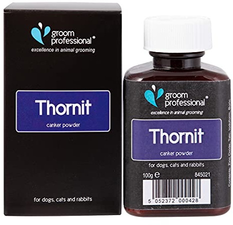 GROOM PROFESSIONAL Thornit Ear Powder for Dogs - Designed to Combat Ear Mites in Pets - Ease Itchy Ears and Scratching - Easy Application - For Dogs, Cats and Small Pets, Large 100g