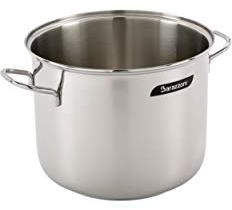 Barazzoni Pentola Ø22 cm, Made in Italy, Capacità 6 lt, Acciaio Inox 18/10, Induzione+Gas. Triplo fondo. PFAS free. Linea Bonita