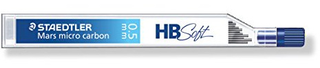 Staedtler 250 05-BB Mars Micro Feinminen, Minendurchmesser 0.5 mm, HB soft, 12 Stück