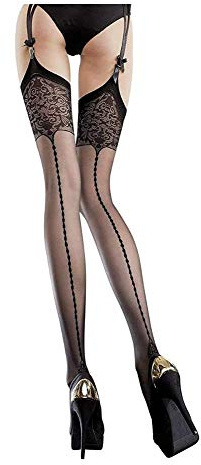 Fiore Edvige - Bas nylon voile noir 20d pour Porte-Jarretelles Femme (3)