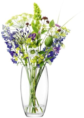 LSA International Flower Barrel Bouquet Vase H29cm Clear| 1 Unit | Mouthblown & Handmade Glass | FW31