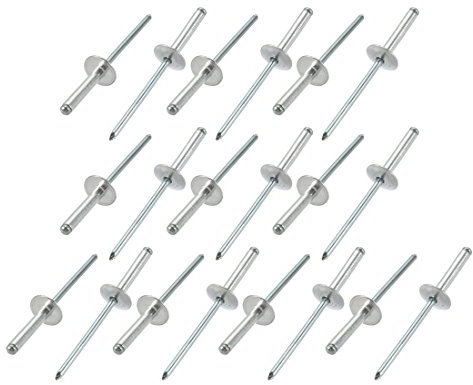 sourcing map 20Stk.Aluminum Offenes Ende Groß Flansch Blind Nieten 3,2mm x 16mm