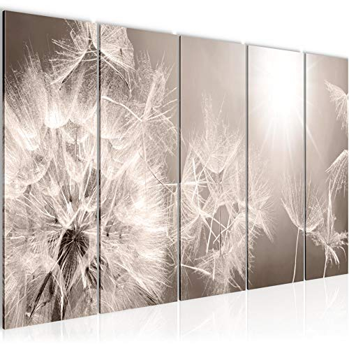 Runa Art Bild Pusteblume Wandbilder auf Vlies Leinwand 5 Teilig Wanddekoration Wohnzimmer Schlafzimmer 211156a