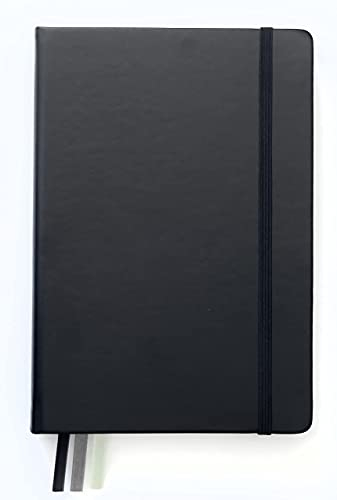 Loveria Bullet Journal dotted - A5 gepunktet, Hardcover, 192 Seiten, mit Gummizug und Lesezeichen, hochwertige Papierqualität, Notizheft für Planung, Gedanken und Ideen, schwarz