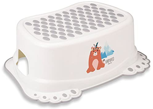 Babykajo Tritthocker für Kinder. Kinderhocker aus BPA freiem Plastik. Kinder Badhocker mit spezielles Anti-Rutsch Beschichtung.