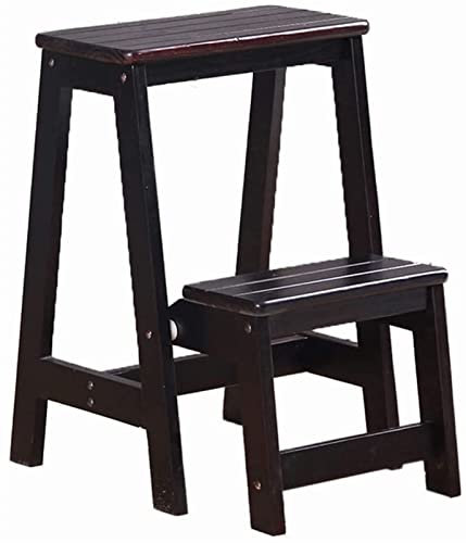 ZJYWMM Taburete de Escalera Plegable, Escalera de Dos escalones Escalera multifunción Que Ahorra Mano de Obra Escalera de Escalera de Cocina al Aire Libre Sala de Estar Escalera de Madera