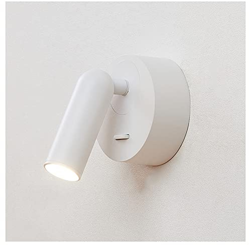LED Applique Murale en Aluminium Lampe Nordique Moderne Intérieur 350° Pivotant Lampe Murale 3W 3000 K pour Chambre Lecture Tête de Lit Avec Interrupteur,C